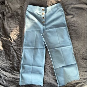 Size 10 Blue High-waisted Loft Crop Work Pants
